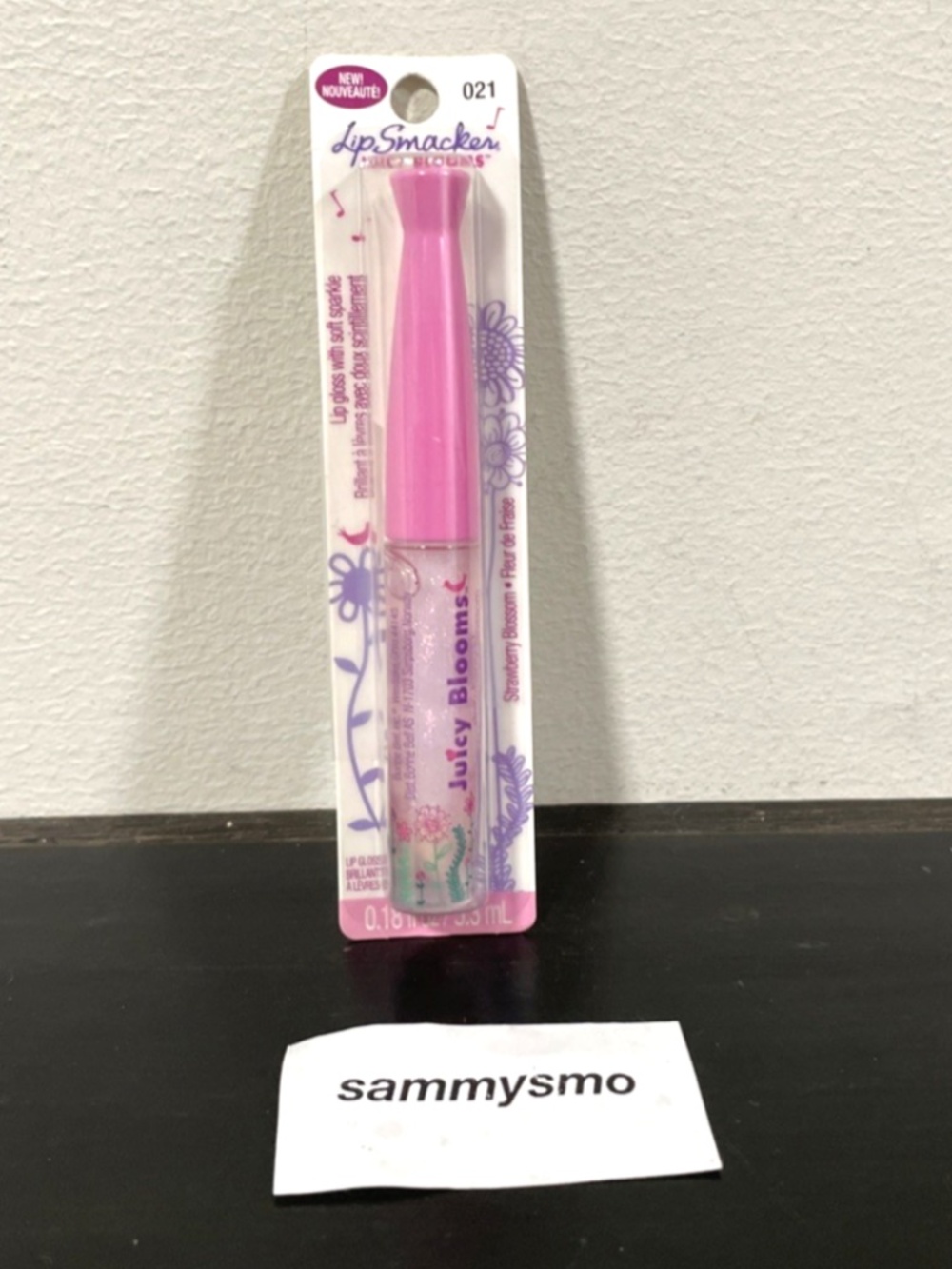 BONNE BELL LIP SMACKERS JUICY BLOOMS SPARKLE GLOSS, Strawberry BLOSSOM, Vintage
